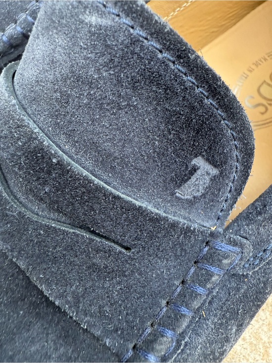 Tod\'s Gommino Navy Suede Driving Loafers